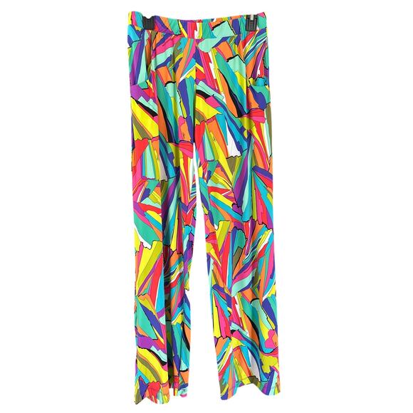 Trina Turk Viva La Vida Wide Leg Pants | Size Small | Multicolor Tropical Print - Picture 2 of 8